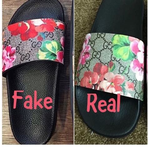 gucci floral slides real vs fake|gucci slides cheap real.